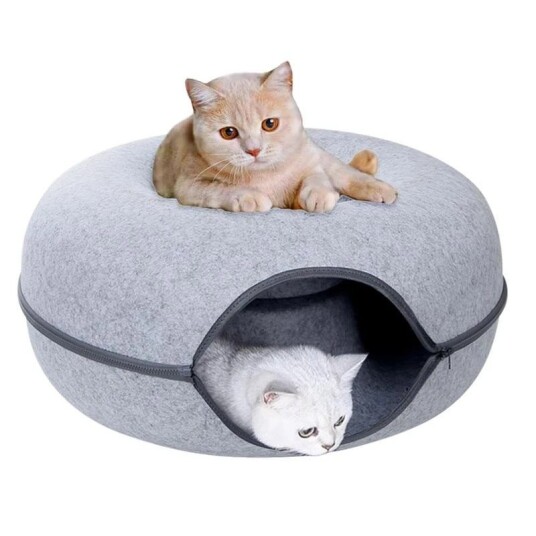 Kattehus donut tunnel seng 50 cm Grå