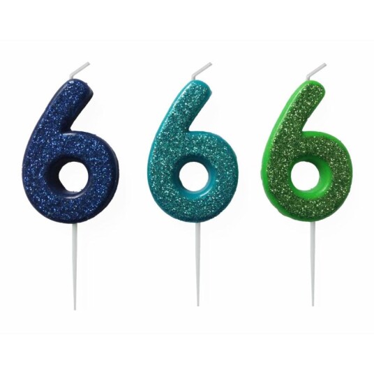 Kakelys 6 m/glitter blå/grønn Kakelys 6 m/glitter blå/grønn