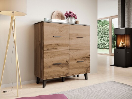 Kommode Dudley 45x110 cm   Natur/Svart