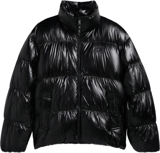Tommy Jeans Tjw High Neck Shiny Puffer Down BLACK L