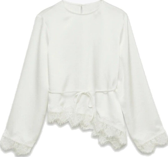 Vero Moda Miro Long Sleeve Lace Top Hvit M
