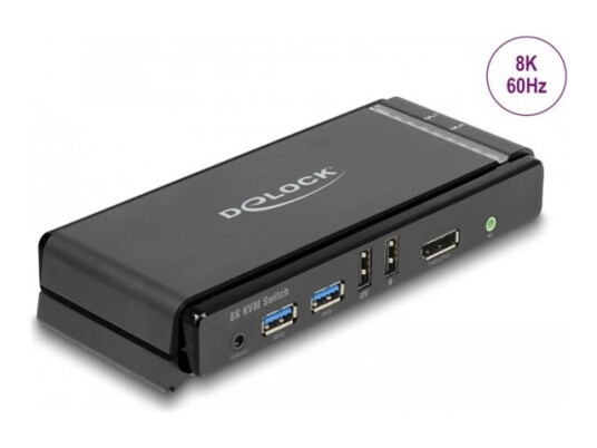 Delock - Kvm / Lyd / Usb-Svitsj - Displayport 1.4 Kvm Switch 8K 60 Hz With Usb 5 Gbps And Audio - 2 X Kvm/Lyd/Usb - 1 Lokalbruker - Stasjonær Delock - Kvm / Lyd / Usb-Svitsj - Displayport 1.4 Kvm Switch 8K 60 Hz With Usb 5 Gbps And Audio - 2 X Kvm/Lyd/Usb - 1 Lokalbruker - Stasjonær