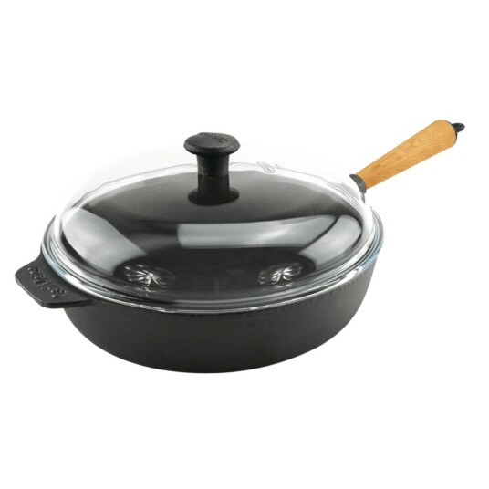 Carl Victor Sautépanne med Glasslokk 28 cm Beech Håndtak