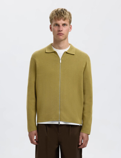 Selected Slhmike Light Ls Knit Full Zip Cardigan - Khaki green - L Selected Slhmike Light Ls Knit Full Zip Cardigan - Khaki green - L