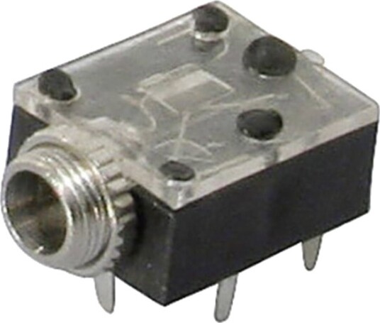 Tru Components 1559785 Jackplugg 3,5 Mm Tilkobling Innfelt Horisontal Antall Pinner: 3 Stereo Svart 1 Stk