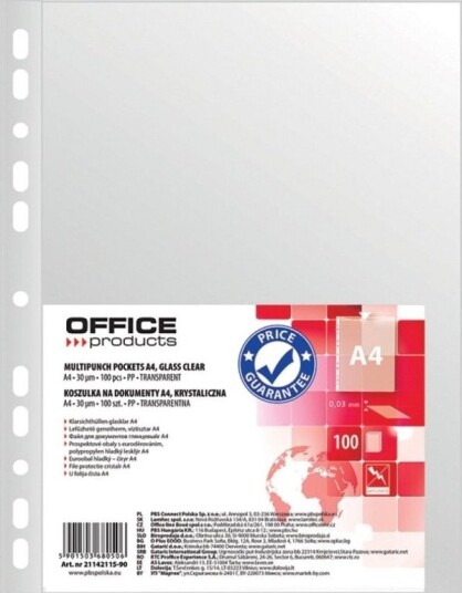 Office Products Dokumentomslag I Pp, A4, Krystall, 30 Mikron, 100 Stk.