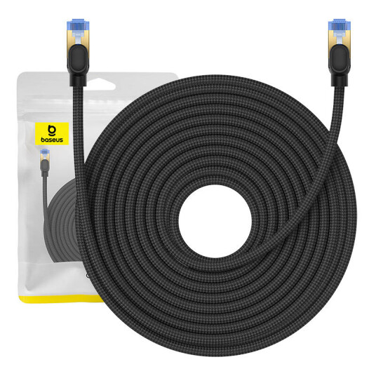 Braided network cable cat.7 Baseus Ethernet RJ45 10Gbps 20m (black)