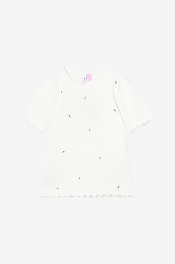 Vero Moda Girl Topp vmHelle Bloom Francis SS Top Jrs GI Hvit