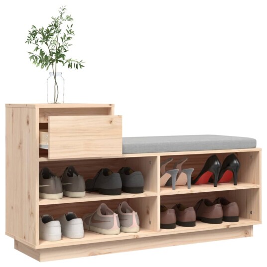 Skohylle 110x34x61 cm heltre furu