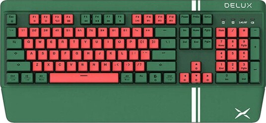 Delux KM17DB Gamingtastatur med RGB Gul Gateron G Pro-brytere Grønn/Rød