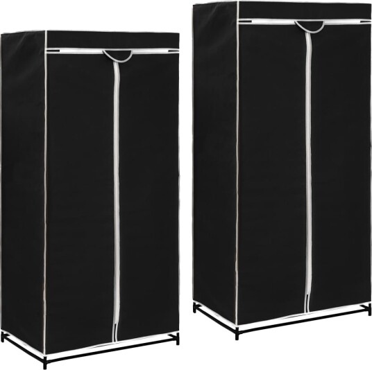 vidaXL Garderobeskap 2 stk svart 75x50x160 cm