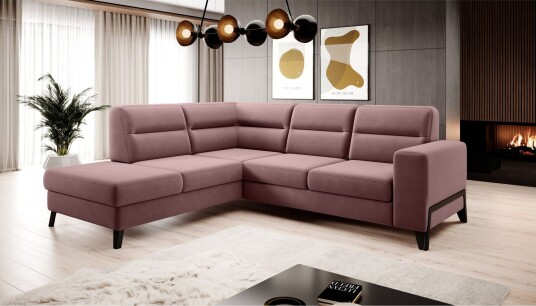 Anglika Sofa m. Sjeselong 4 seters   Rosa