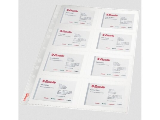 Plastlommer A4 Esselte 78930 T/Visitkort Klar T/16 Kort 10 Pakker Á 10 Stk.