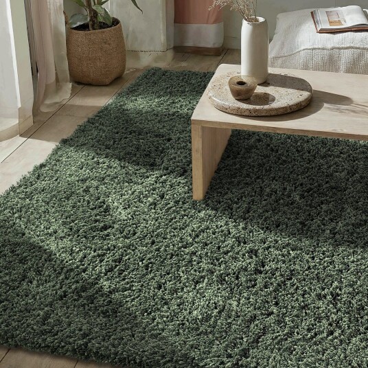 Ryetepper Combarro Solid Cotton Shaggy grønn Størrelse: 200 x 290 cm