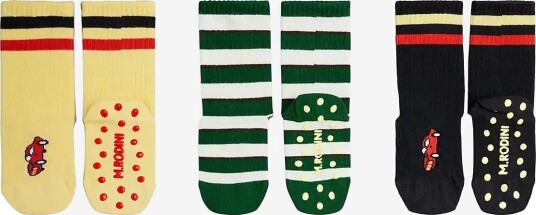 Mini Rodini Car 3-Pack Anti-Slip Socks - MULTI - 20/23