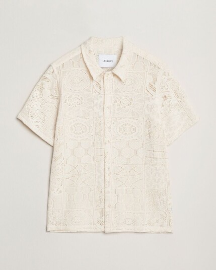 Les Deux Hector Lace Short Sleeve Shirt White
