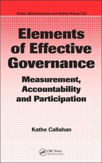 Elements of Effective Governance  Measurement, Accountability and Participation