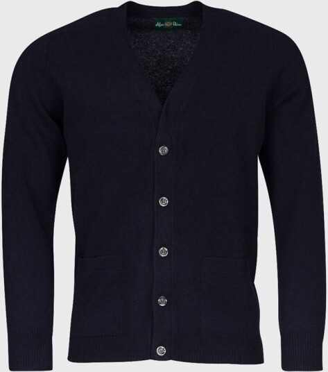 Alan Paine Cardigan Lambswool - Navy Alan Paine Cardigan Lambswool - Navy