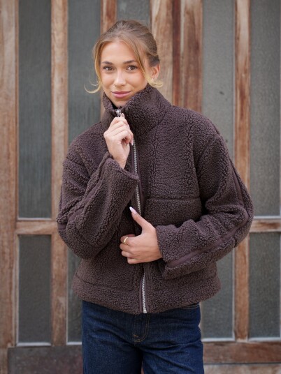 ONLY Onlaspen Teddy Jacket Otw Brown XS