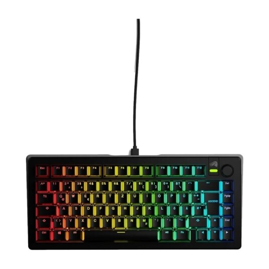 Glorious GMMK 3 75% Gamingtastatur med Fox Linear Bryter - Nordisk, Kablet, RGB, Svart