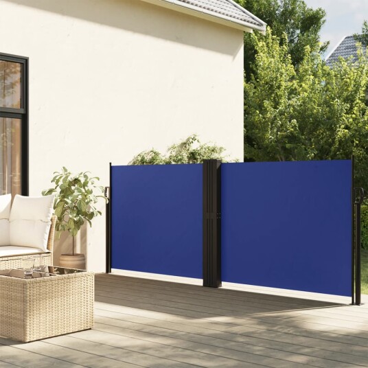  Uttrekkbar sidemarkise 100x600 cm blå 4004581