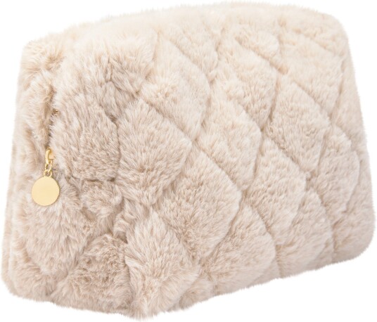 Lun Home toalettmappe i fuskepels beige 1 stk