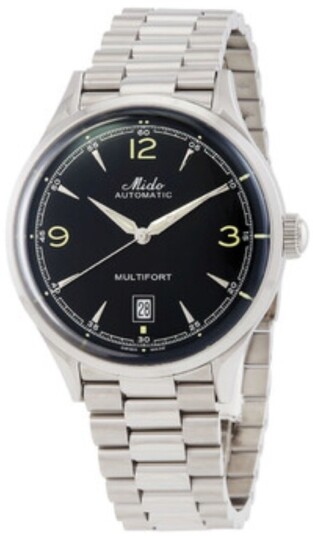 Mido Herreklokke M040.407.11.057.00 Multifort Sort/Stål Ø40 mm