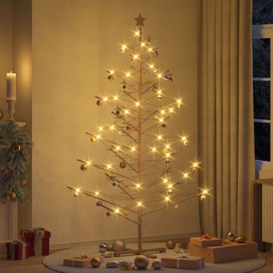 Trekjuletrær med stativ Brun 210 cm Heltre furu