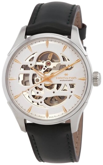 Hamilton Herreklokke H42535810 Jazzmaster Skeleton Hvit/Lær Ø40 mm