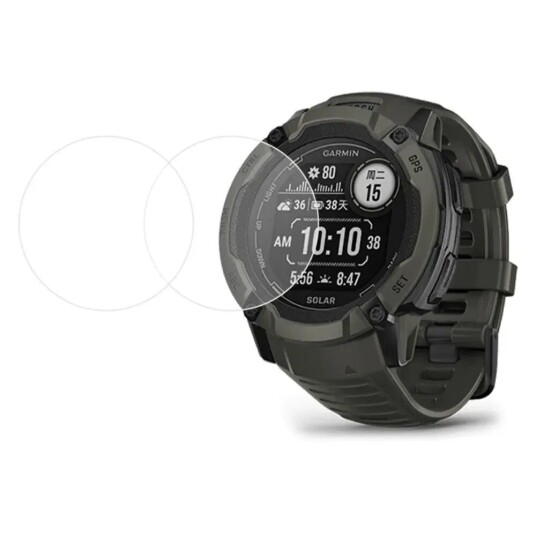 INCOVER Garmin Instinct 2X Solar Glass Skjermbeskytter - 2 stk - Gjennomsiktig