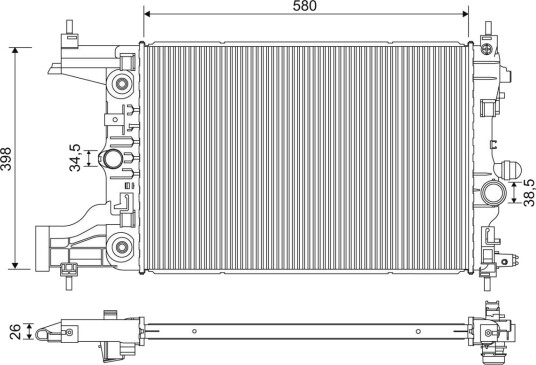 VALEO 701245 Radiator motorkjøling