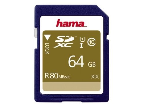 Hama Sdxc 64Gb, 64 Gb, Sdxc, Klasse 10, Uhs-I, 80 Mb/S, Blå