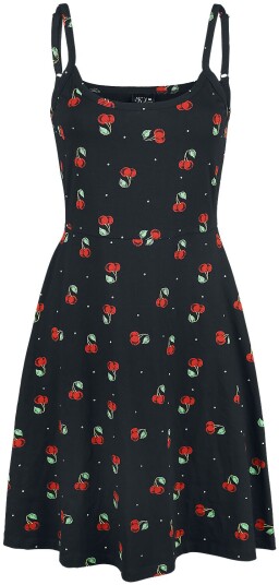 Pussy Deluxe Rockabilly Middellang kjole Sweet Cherry-kjole XS til XXL Damer svart Pussy Deluxe Rockabilly Middellang kjole Sweet Cherry-kjole XS til XXL Damer svart