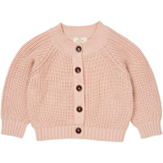 COPENHAGEN COLORS Dusty Rose Strikket Classic Rib Cardigan 56