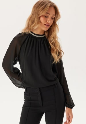 VILA Vianlis High Neck L/S TOP TOP Black Beauty 40