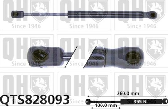 Gassfjær, motorpanser QUINTON HAZELL QTS828093