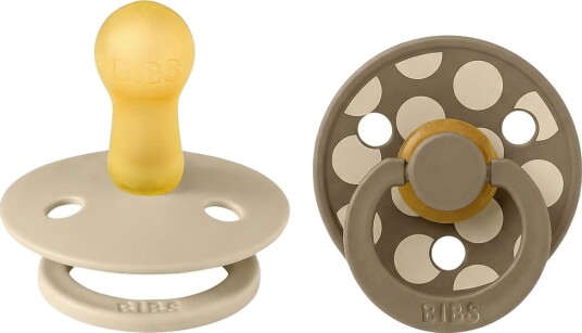 BIBS Studio Colour Smokker Str. 2 Rund 2-pack Vanilla/Da BIBS 6-18 md Smokk Beige Brun 62-86