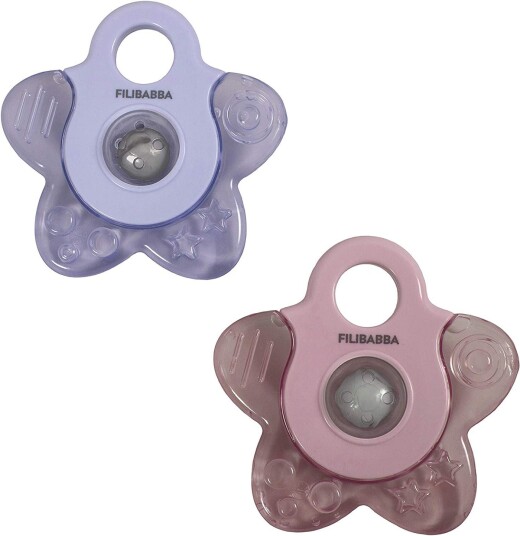 Filibabba Cooling Bite Ring Cooling Star 2pakning  Rose Mix