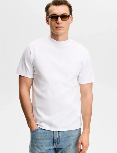 J. Lindeberg Ace Mock Neck T Shirt White XXL