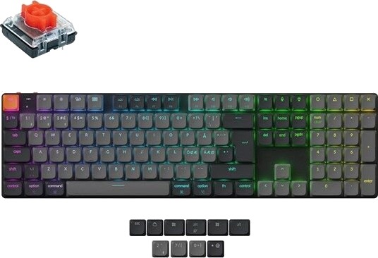 Keychron K5 V2 RGB Trådløst Spill Tastatur med Hot Swap og Lavprofil 2.0 Nordisk Svart