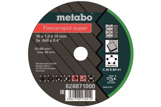 Metabo 626871000 Universell Kutteskive 1 cm Flatt Senter 7,6 cm Metabo 626871000 Universell Kutteskive 1 cm Flatt Senter 7,6 cm