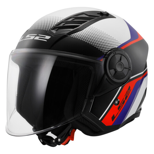 LS2 Halvhjelm  OF616 Airflow II Rush Hvit-Blå-Rød