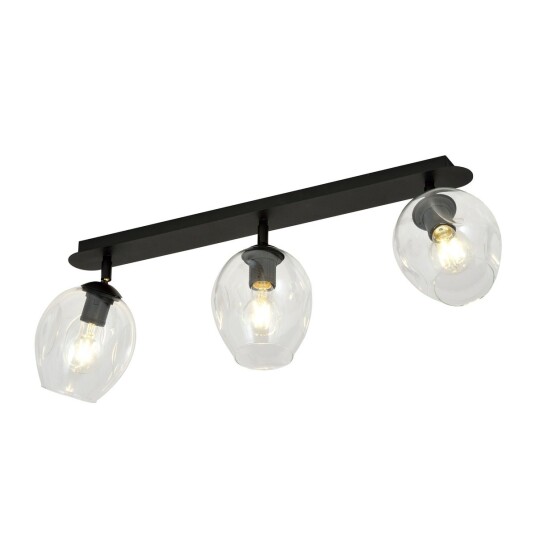 Emibig Flow taklampe 3-lys - Svart/Klar