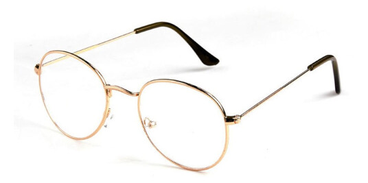 Oval briller rosegullklart glass uten styrke klare briller