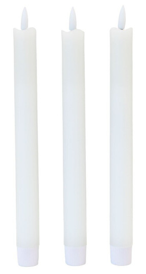 Ledlife 3 pakning hvite LED stearinlys flammeeffekt Ø2,2cm Høyde: 24,5cm kronelys inkl. fjernkontroll timer batteri Ledlife 3 pakning hvite LED stearinlys flammeeffekt Ø2,2cm Høyde: 24,5cm kronelys inkl. fjernkontroll timer batteri