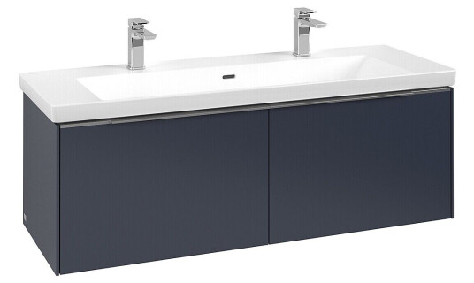 Villeroy & Boch  Subway 3.0 Servantskap m/2 skuffer 1272x429x478 mm Blå Matt