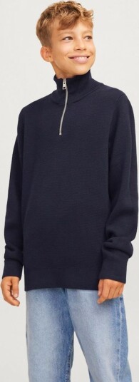 Jack & Jones Junior Genser jprBlamilano Stitch Knit Half Zip Blå