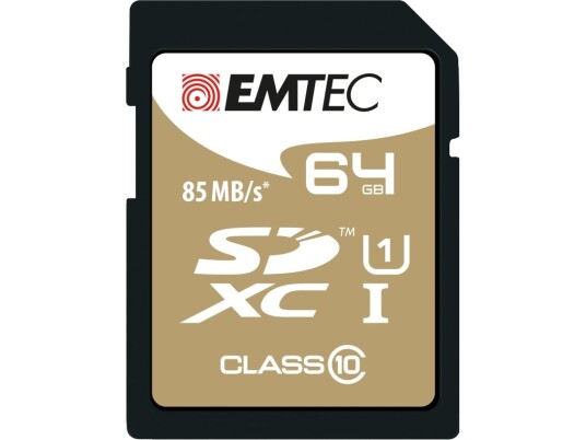 Emtec Ecmsd64gxc10gp, 64 Gb, Sdxc, Klasse 10, 85 Mb/S, 21 Mb/S, Sort, Brun