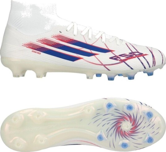 adidas F50 Sparkfusion Pro Mid Cut FG/AG Icon Takeover Fottøy Hvit/Blå/Lucid Red Kvinner størrelse 36