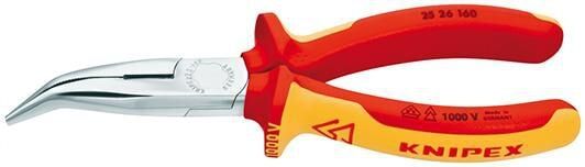 Knipex 2526160 Vinklet Radiotang 160mm VDE med Rød/Oransje Håndtak Knipex 2526160 Vinklet Radiotang 160mm VDE med Rød/Oransje Håndtak